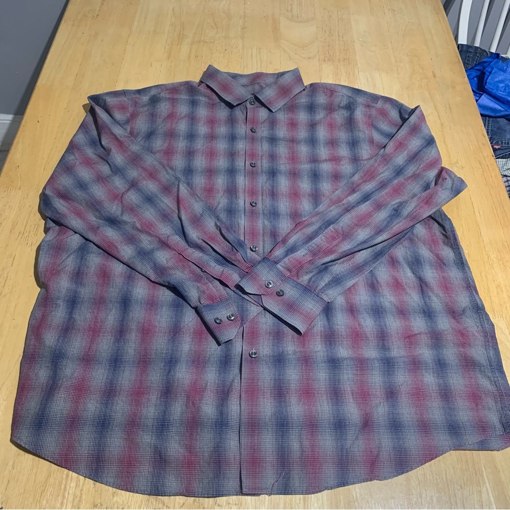 Hart Schaffner Marx Men’s Gray DDS‎ color Long Sleeve Button up Shirt. XXL B-51